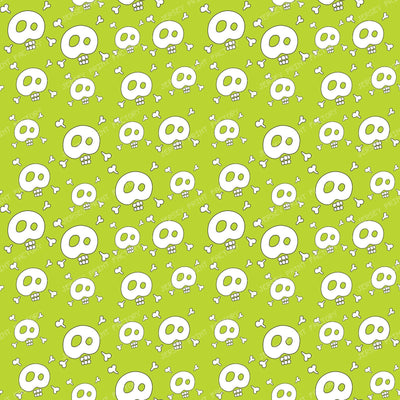 Halloween, Purple Skull, Crossbones, Trick or Treat — Green