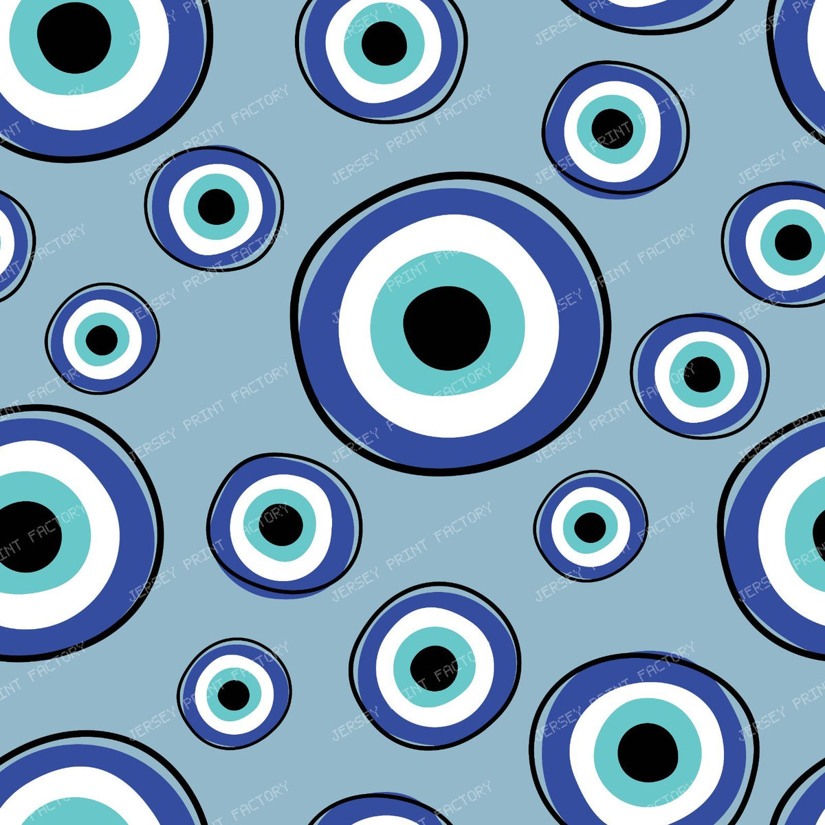 Evil Eye Pattern, Turkish Eye, Hamsa, Nazar, Mati, Mataki — Blue 1
