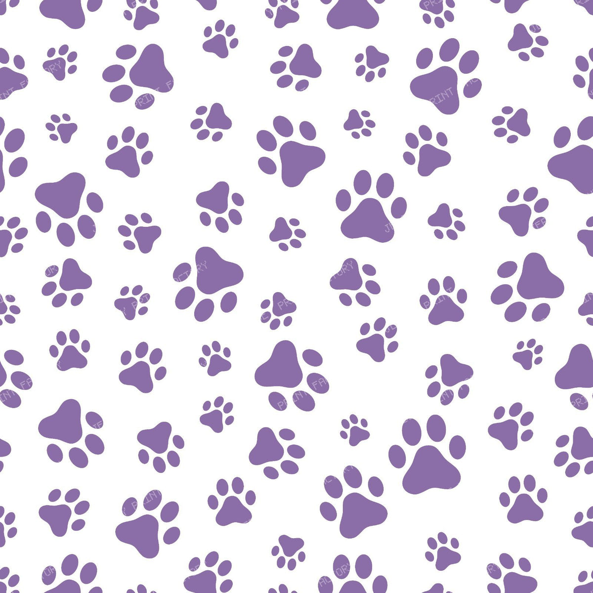 Pattern Of Paws, Dog Paws, Black and White — Purple 3