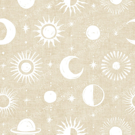 boho celestial off-white on beige