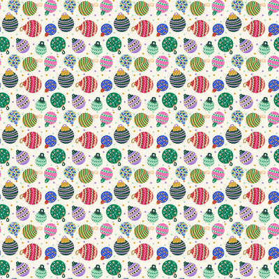 Christmas Baubles on Cream - Festive Holiday Ornaments