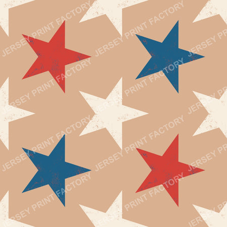 Retro Patriotic Stars Pattern. Vintage Americana Star pattern. Beige