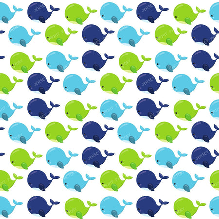 Cute Whales, Pattern Of Whales, Sea Animals — Blue