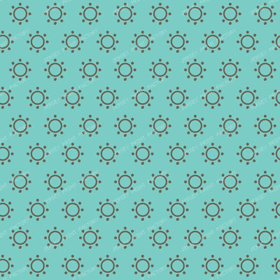 Orange Sun, Sun Pattern, Orange Circles, Dots, Summer — Teal and Brown