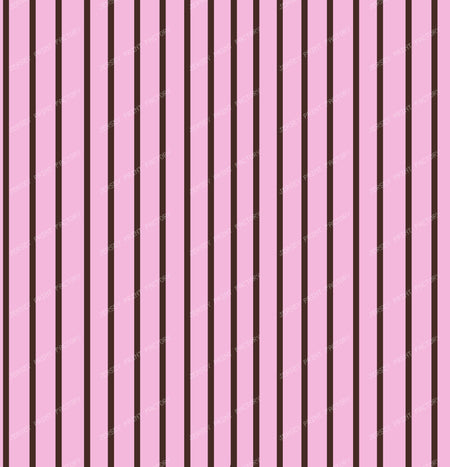 Chocolate Brown Thin Stripes on Pink