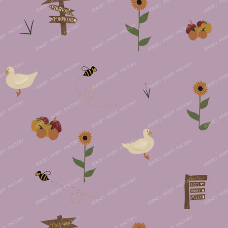 Farm Market Ducks Pumpkins Bees Fall Toss/ Old Harvest Lane Lavender