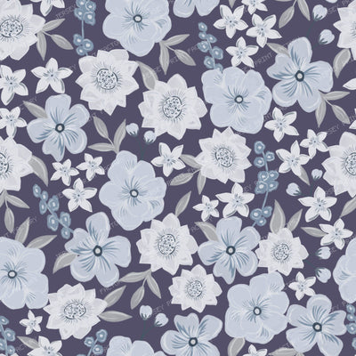 Vintage Floral — navy blue