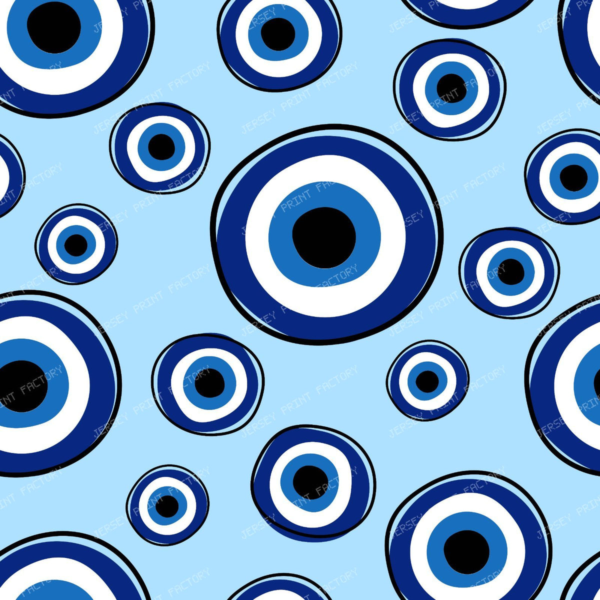 Evil Eye Pattern, Turkish Eye, Hamsa, Nazar, Mati, Mataki — Blue 5