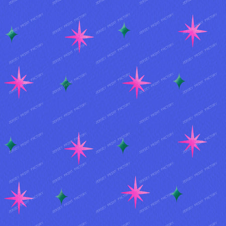 Pink Sparkle & Stars on Purple — Bright Blue