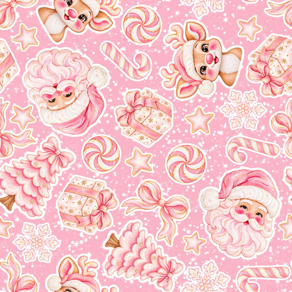 Pink Christmas Santa Sparkle