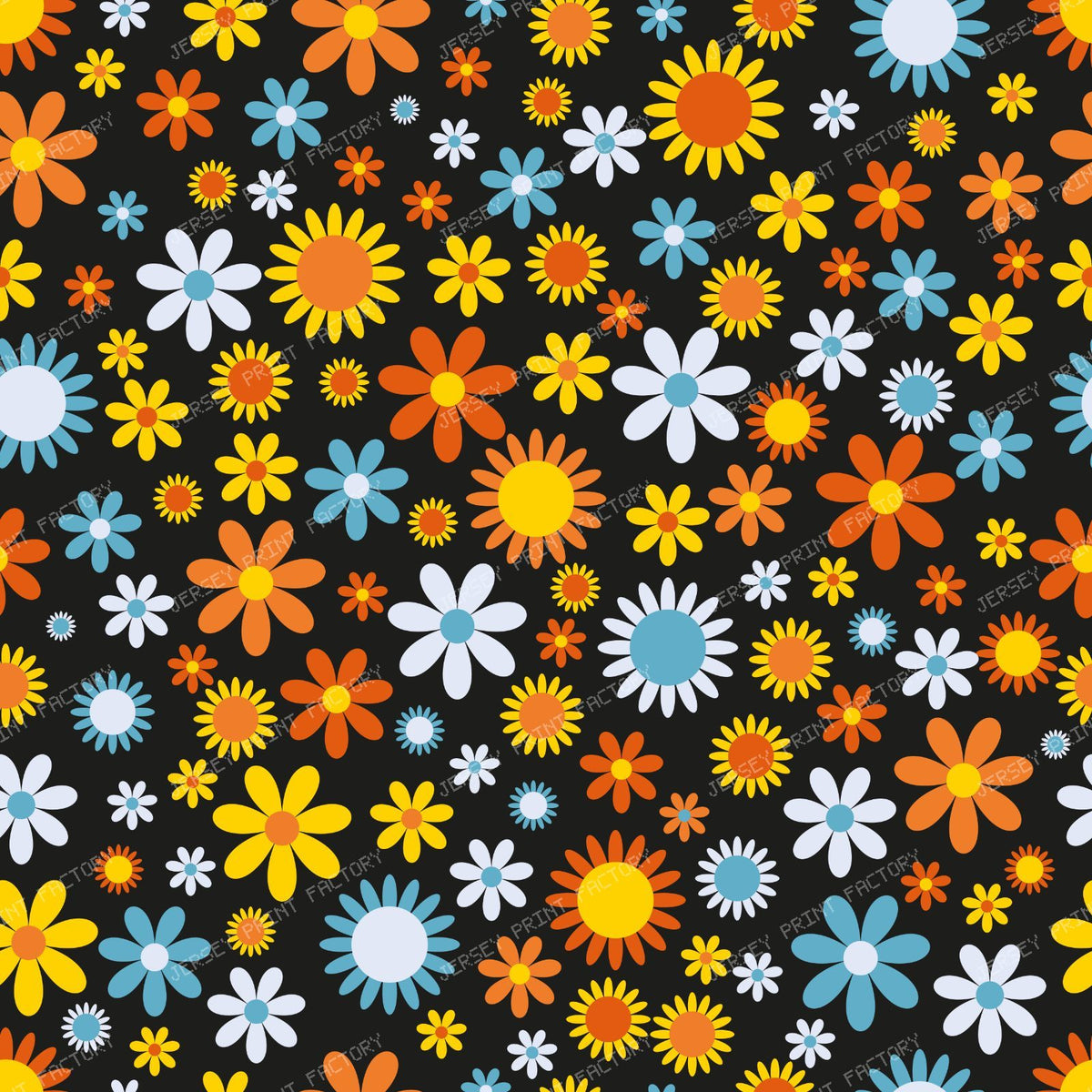 Colorful Flowers, Retro Flowers, Floral Pattern
