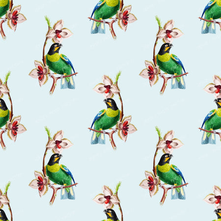 Pattern Of Parrots, Barraband's Parrot, Orange-cheeked Parrot — Blue