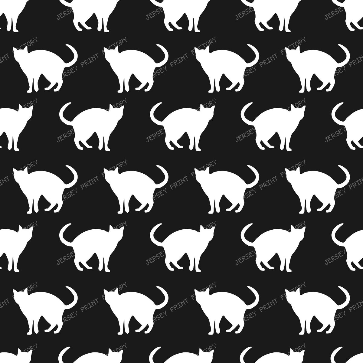 Pattern Of Cats, Cat Silhouette, Kitty, Black and White