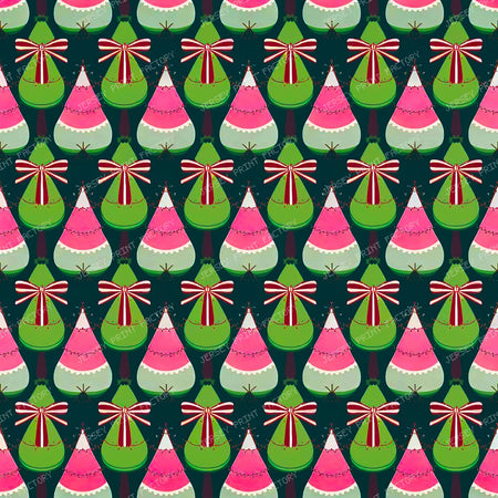 Aesthetic Green And Grey Christmas Trees — Pink