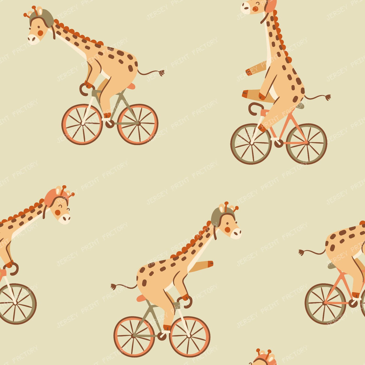Cycling Giraffe PATTERN 300 PNG