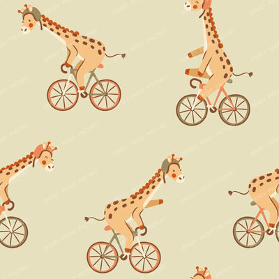 Cycling Giraffe PATTERN 300 PNG