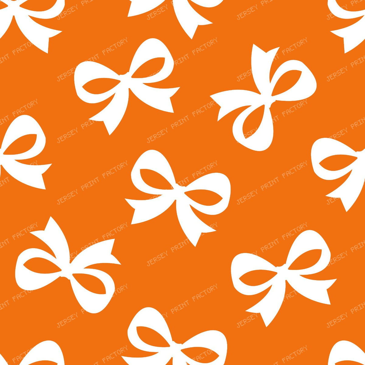 Bow Pattern, Coquette Bow, Ribbon Bow, Cute Bow, White Bow, Black — Orange 2