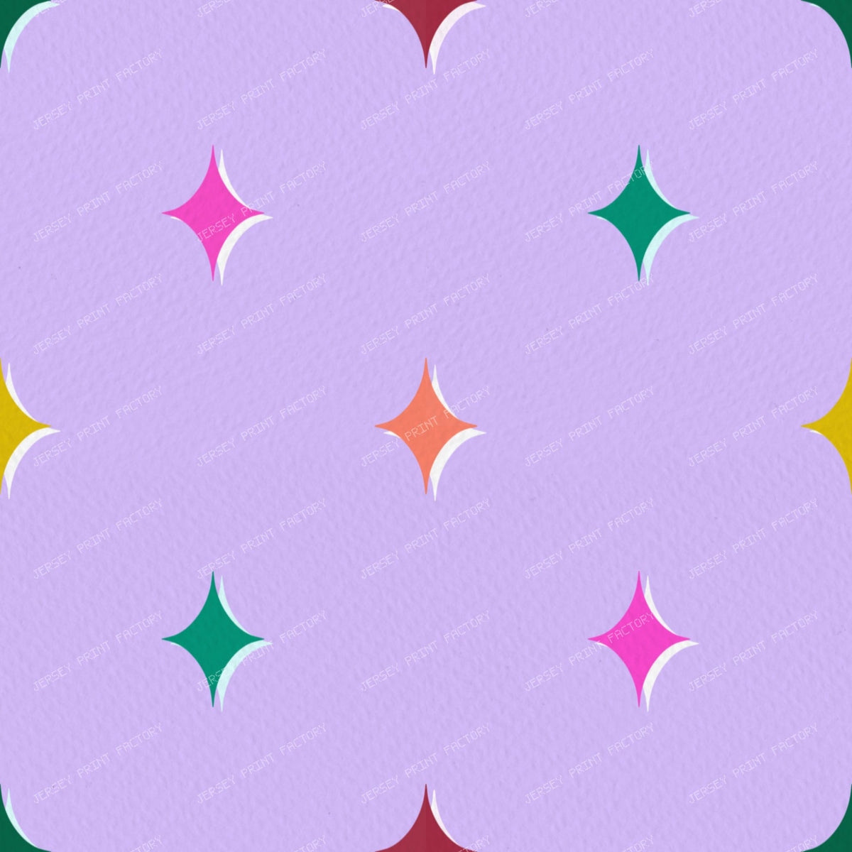 Colourful sparkle stars on Purple — Lilac Purple