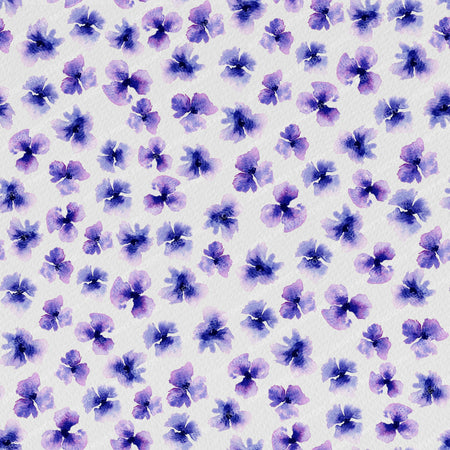 Ditzy Purple Pansies Watercolor Floral