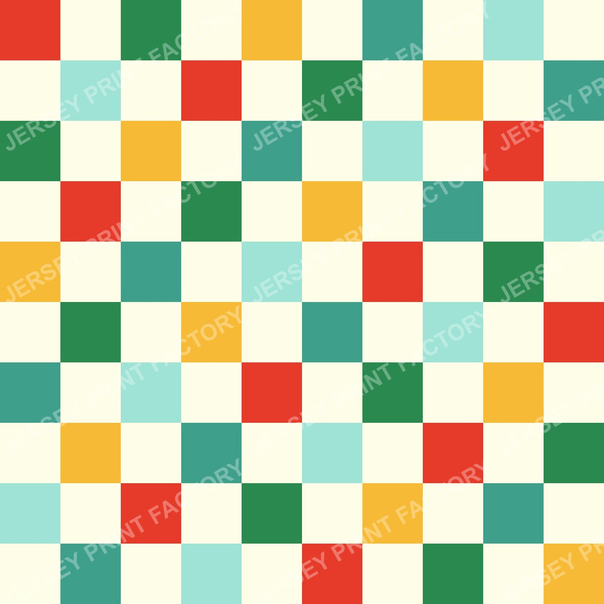Colorful Checkerboard Ivory