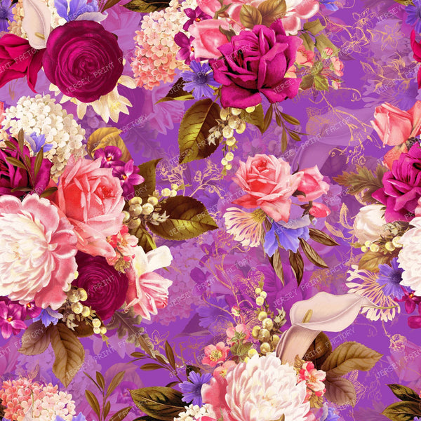 Rich Maximalist Burgundy Floral – Vintage Victorian Grandmillennial Romance — Purple