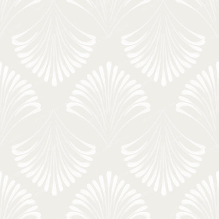 Maya - Watercolour Art Deco Fan - Navy Blue & White — Warm White