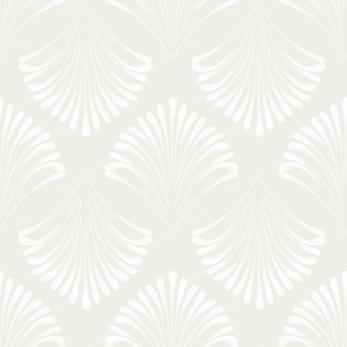Maya - Watercolour Art Deco Fan - Navy Blue & White — Warm White