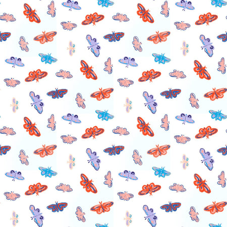 Small Butterflies On White