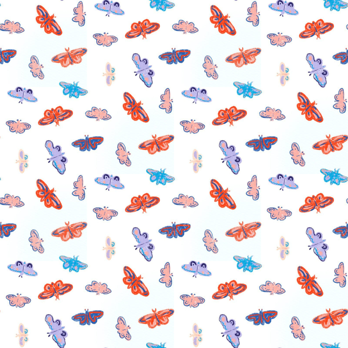 Small Butterflies On White