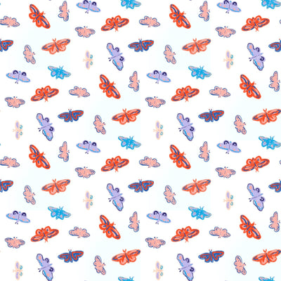 Small Butterflies On White