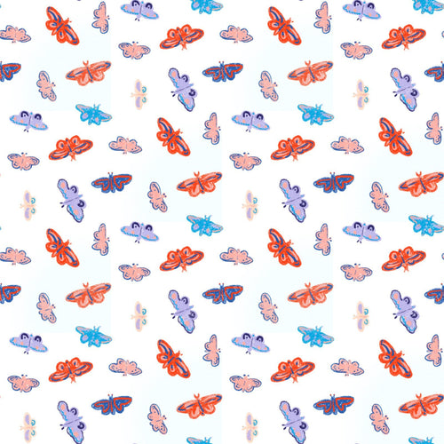 Small Butterflies On White