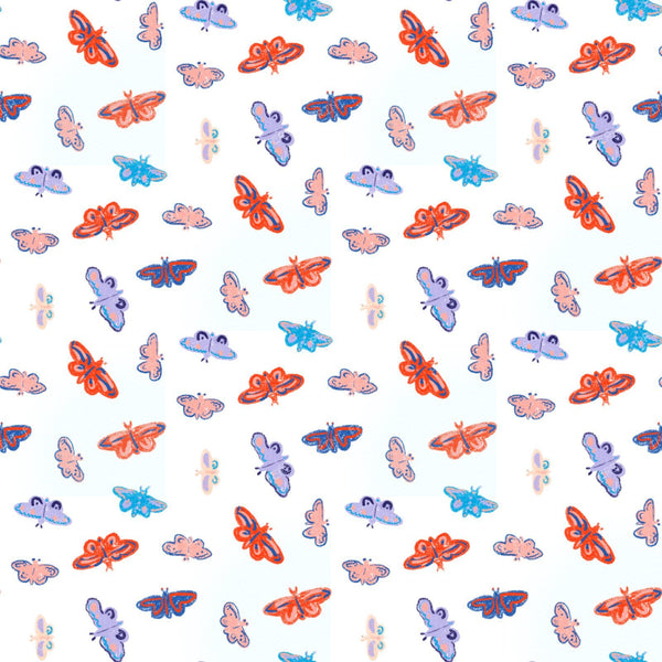 Small Butterflies On White