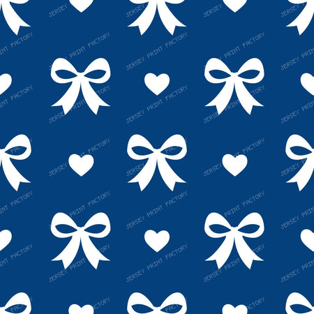 Bow Pattern, Coquette Bow, Ribbon, Cute Bow, White Bow, Hearts, Black — Navy Blue 2