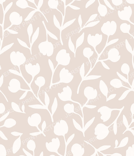 Fleurline - Modern Vintage Floral Silhouette -  Ivory on Blush