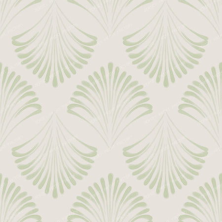 Maya - Watercolour Art Deco Fan - Navy Blue & White — Cream & Spring Green