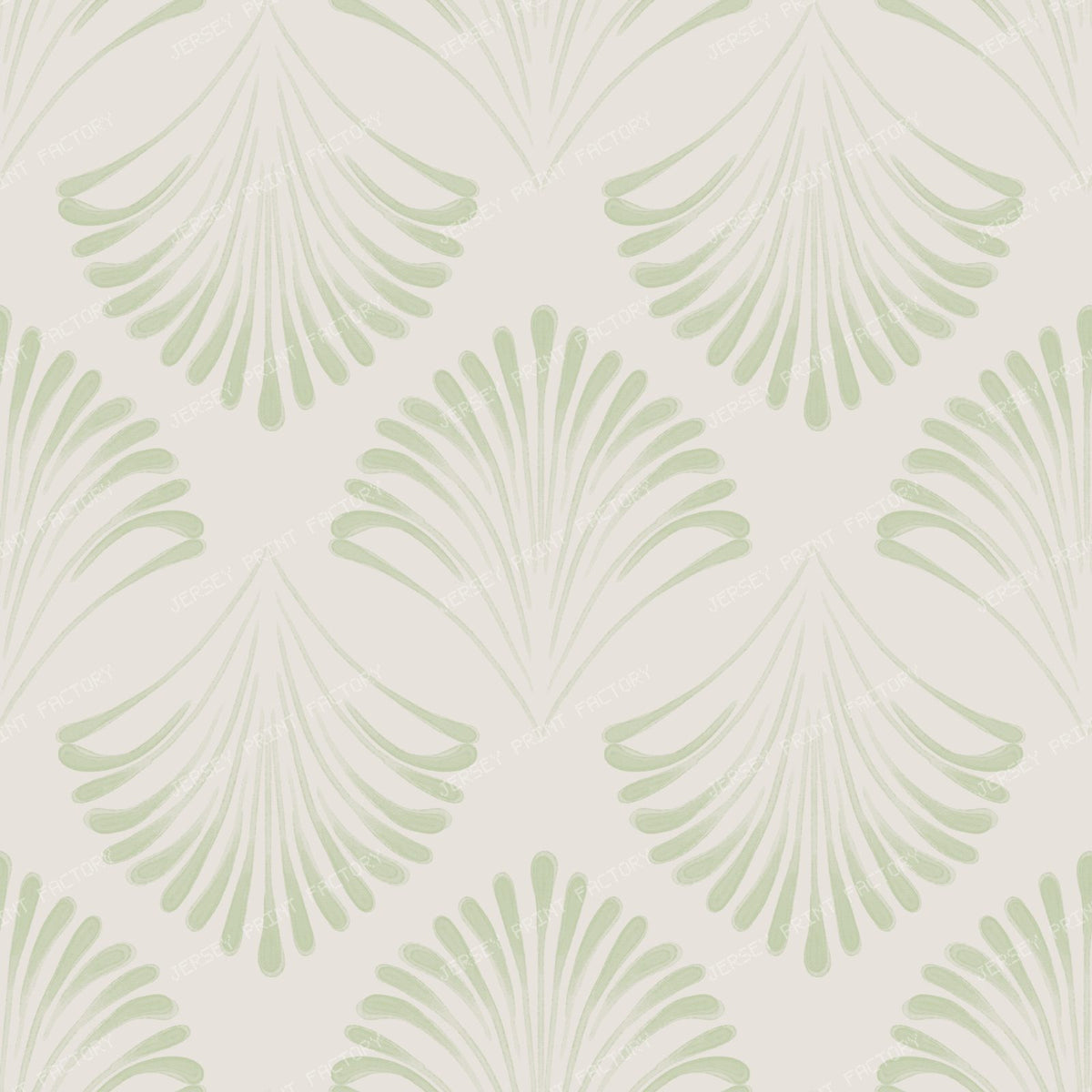 Maya - Watercolour Art Deco Fan - Navy Blue & White — Cream & Spring Green