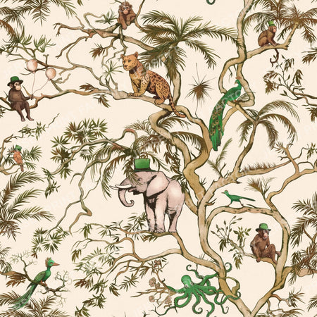 SURREAL CHINOISERIE ON ANTIQUE WHITE