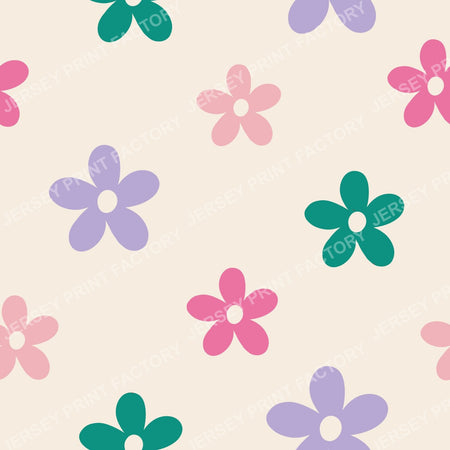 Simple pastel flowers on cream off white