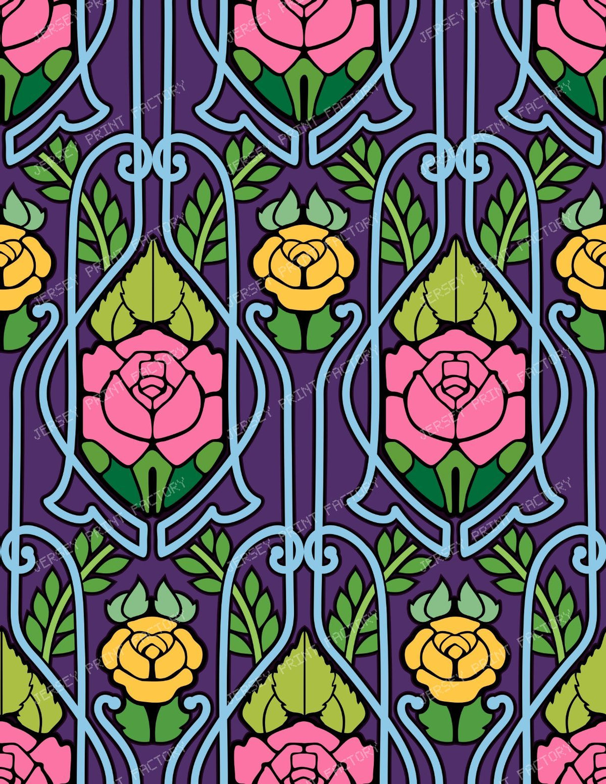Purple Art Nouveau Roses