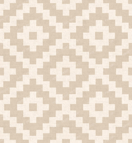 Western Tribal Aztec Diamonds - Boho Interior Geometric - Terracotta Clay — Beige