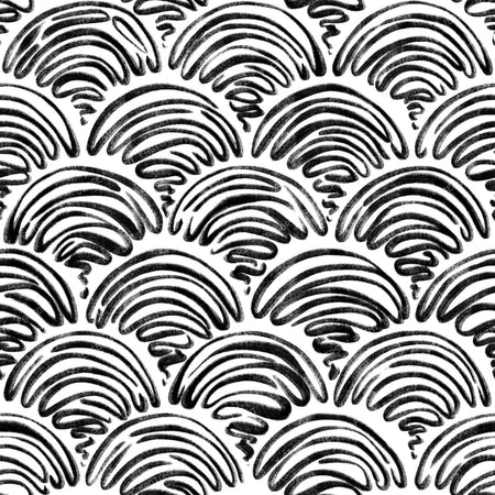 freehand scallop black on white