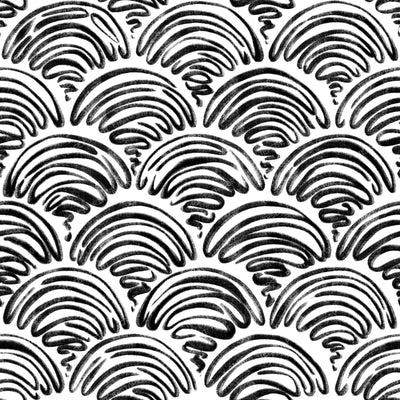 freehand scallop black on white