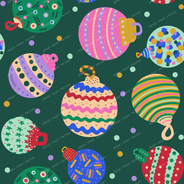 Christmas Baubles on Evergreen - Festive Holiday Ornaments