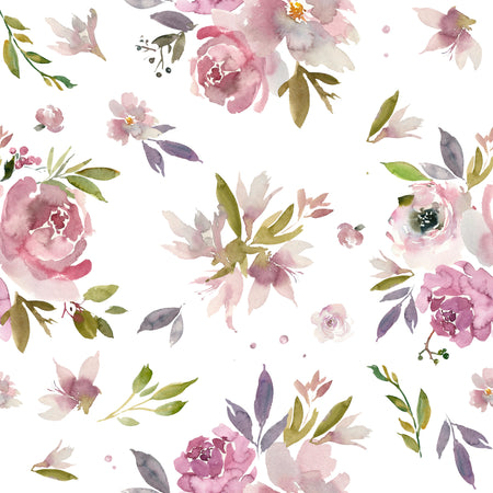 Mauve Watercolor Floral - Large