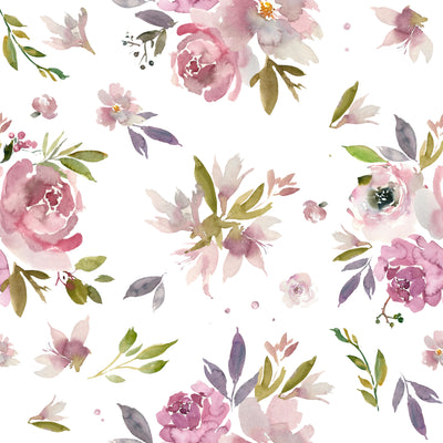 Mauve Watercolor Floral - Large
