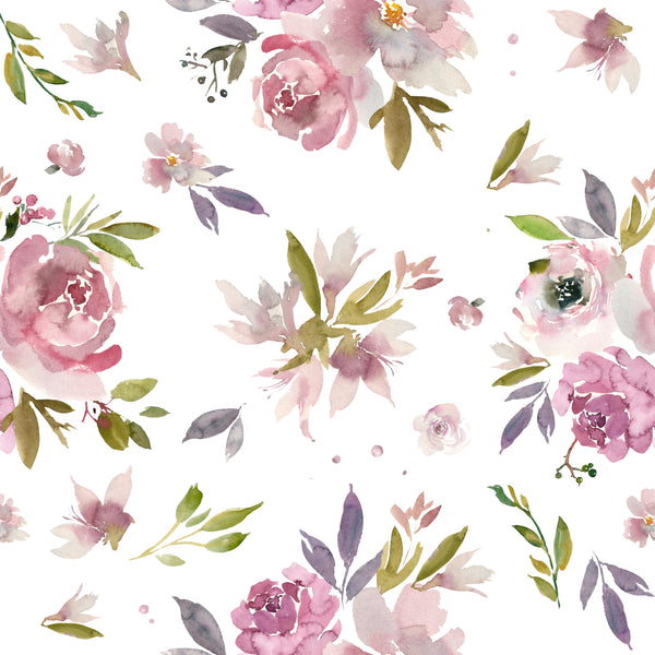 Mauve Watercolor Floral - Large