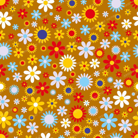Colorful Flowers, Retro Flowers, Floral Pattern — Colorful 12