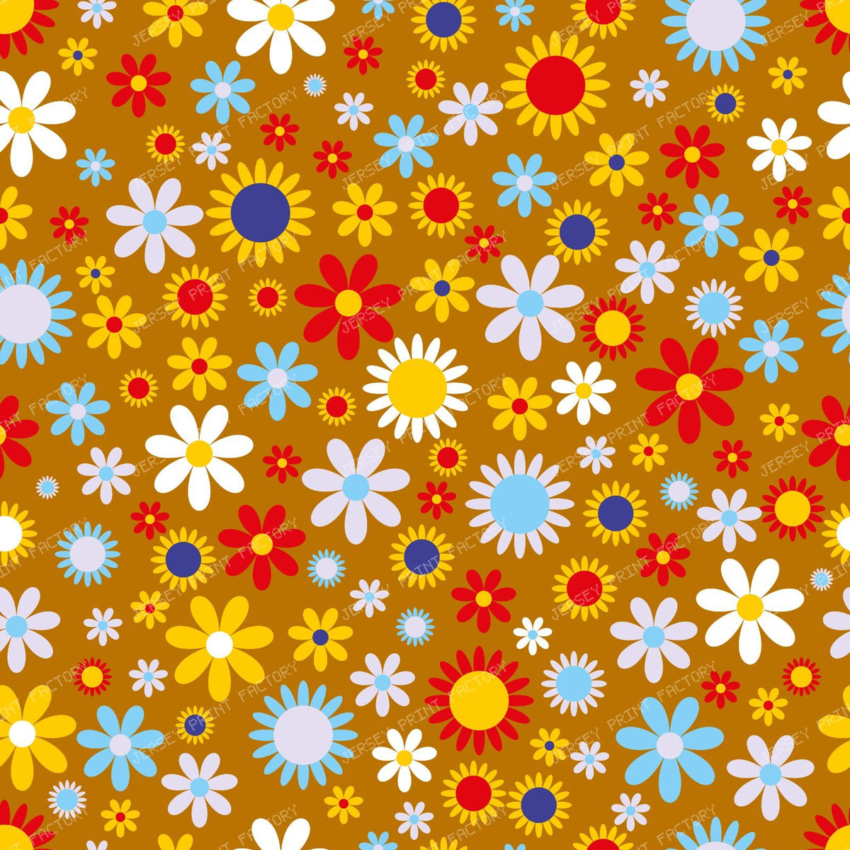 Colorful Flowers, Retro Flowers, Floral Pattern — Colorful 12