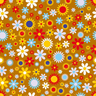 Colorful Flowers, Retro Flowers, Floral Pattern — Colorful 12