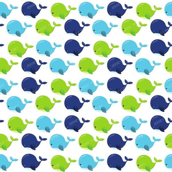 Pattern Of Whales, Cute Whales, Sea Animals (Tileable)
